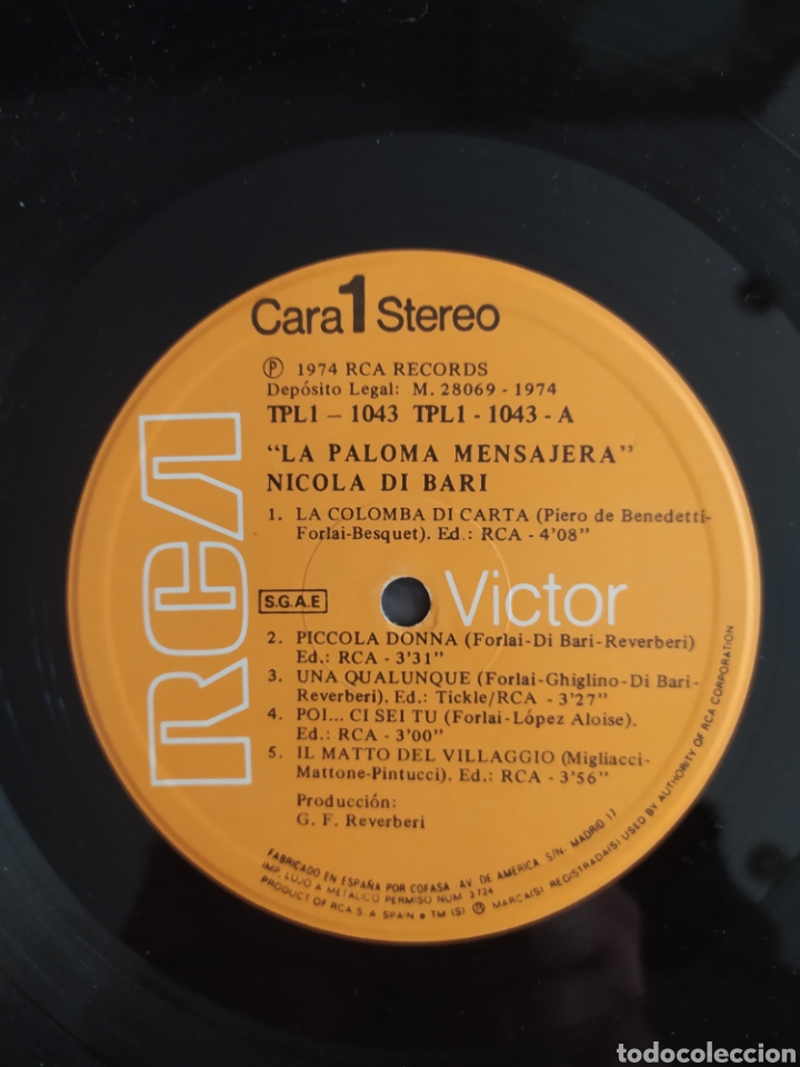 Discos de vinilo: LP Nicola Di Bari - Foto 3