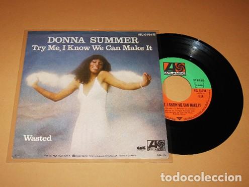 Discos de vinilo: DONNA SUMMER - TRY ME, I KNOW WE CAN MAKE IT - SINGLE - 1976 - IMPORT - Foto 1