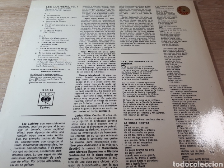 Discos de vinilo: LES LUTHIERS VOL.1 - Foto 2