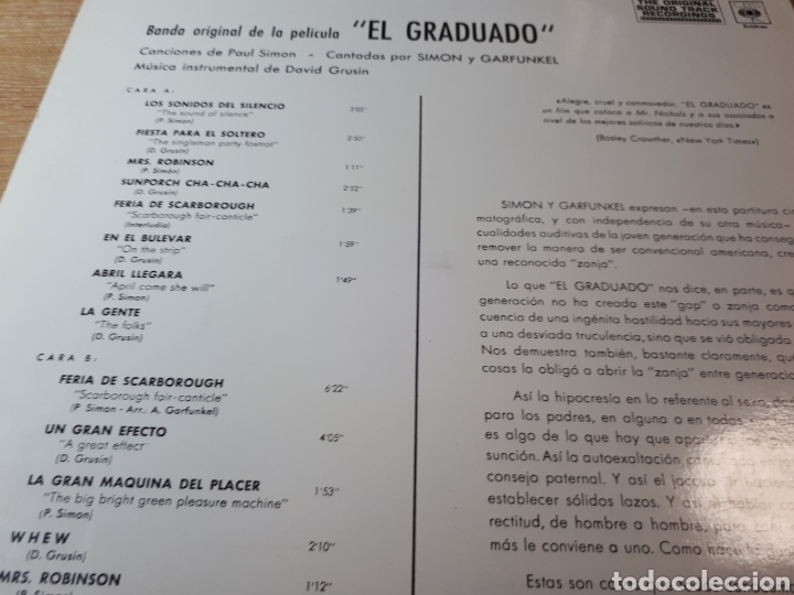 Discos de vinilo: SIMON AND GARFUNKEL EL GRADUADO - Foto 2