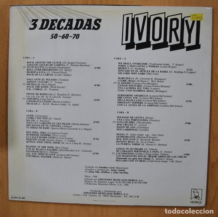 Discos de vinilo: IVORY - 3 DECADAS 50 60 70 - 2 LP - Foto 2
