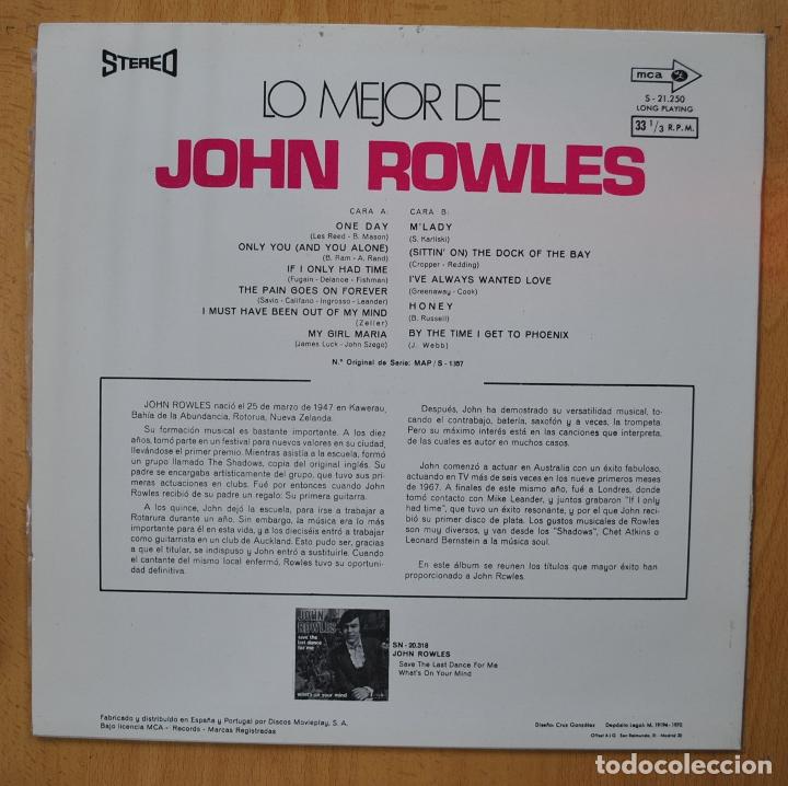 Discos de vinilo: JOHN ROWLES - LO MEJOR DE - LP - Foto 2