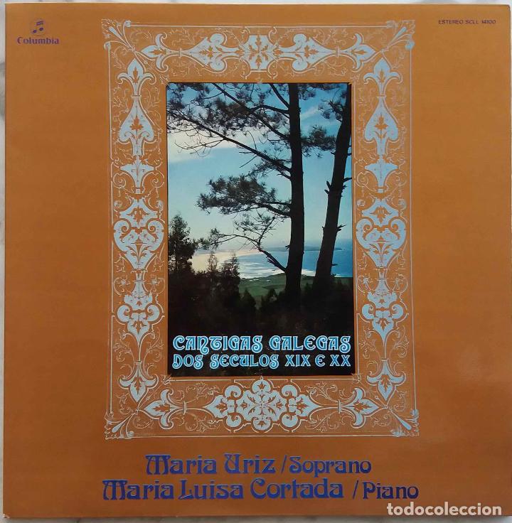 Discos de vinil: CANTIGAS GALEGAS DOS SECULOS XIX E XX. MARIA URIZ, MARIA LUISA CORTADA. LP CON PORTADA DOBLE