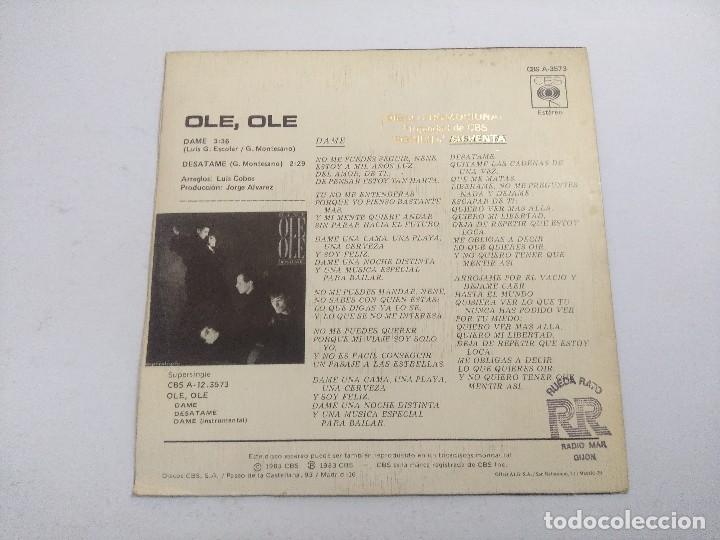 Discos de vinilo: OLE OLE/DAME/SINGLE. - Foto 3