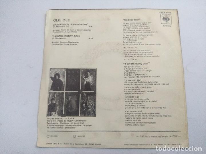 Discos de vinilo: OLE OLE/CAMINAREMOS/SINGLE PROMOCIONAL. - Foto 3