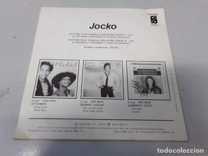 Discos de vinilo: JOCKO / RHYTHM TALK PARTES 1 Y 2 (SINGLE 1979) - Foto 3