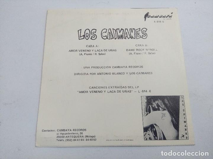 Discos de vinilo: LOS CAIMANES/AMOR VENENO Y LACA DE U&Ntilde;AS/SINGLE. - Foto 3