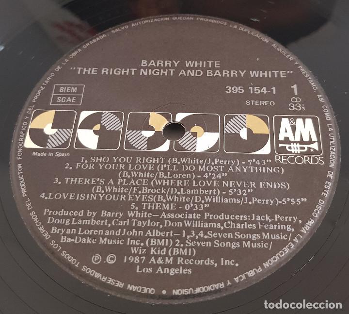Discos de vinilo: BARRY WHITE / THE RIGHT HIGHT - Foto 3