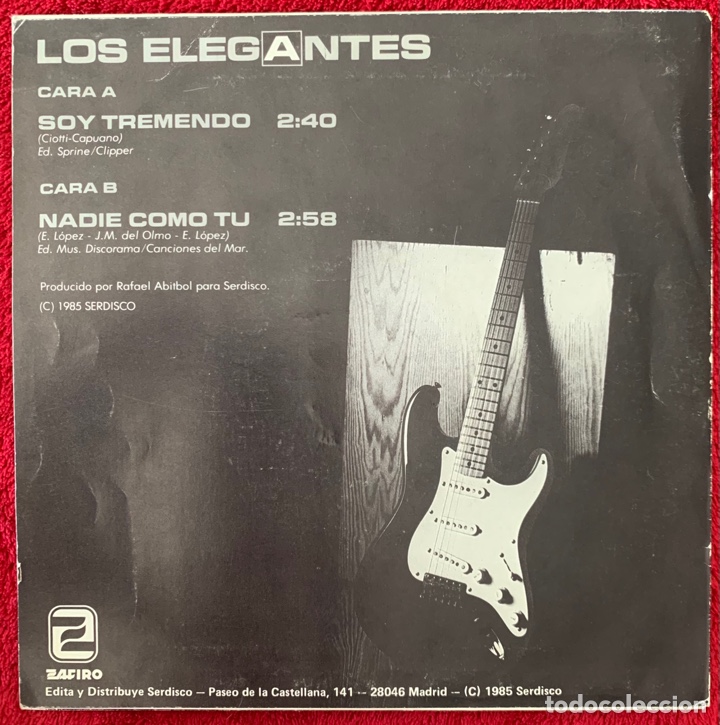 Discos de vinilo: Los Elegantes. Soy Tremendo. Single Vinilo. - Foto 2