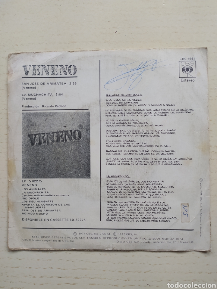 Discos de vinilo: Single Veneno - Foto 2