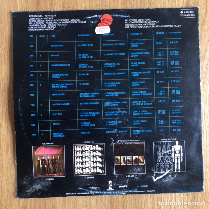 Discos de vinilo: Ultravox - Three Into One - Foto 2