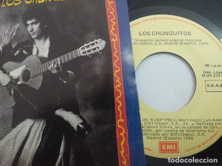 Discos de vinilo: LOS CHUNGUITOS/CORAZON DE RUBI/SINGLE. - Foto 2