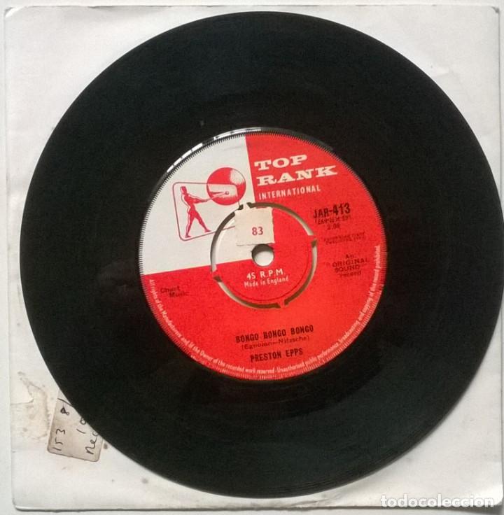 Discos de vinilo: Preston Epps. Bongo bongo bongo/ Hully Gully bongo. Top Rank, UK 1960 single - Foto 2