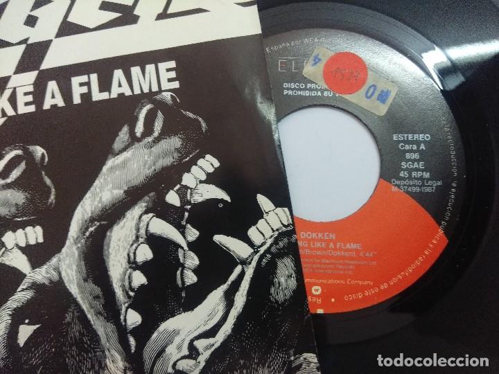 Discos de vinilo: DOKKEN/BURNING LIKE A FLAME/SINGLE PROMOCIONAL. - Foto 2