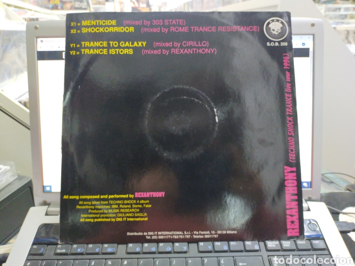 Discos de vinilo: Rexanthony Maxi menticide Italia 1994 - Foto 2