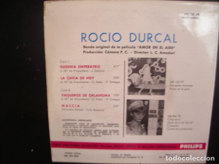 Discos de vinilo: ROCIO DURCAL- AMOR EN EL AIRE BSO. EP - Foto 2