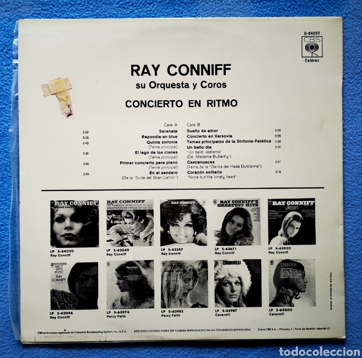 Discos de vinilo: RAY CONNIFF - CONCIERTO EN RITMO - Foto 2
