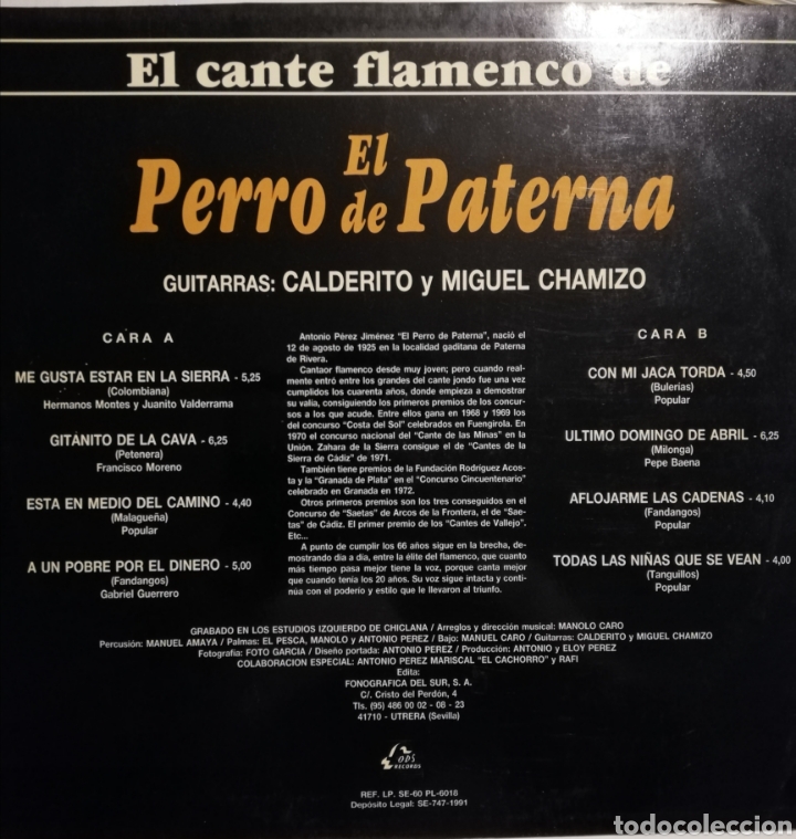 Discos de vinilo: El Perro de Paterna (LP, 1991) - Foto 2