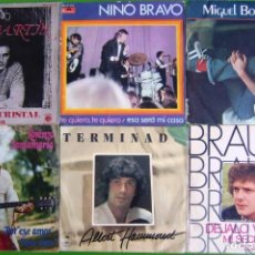 Discos de vinilo: LOTE 6 SINGLES (NINO BRAVO, PACO MARTIN, MIGUEL BOSE, GALLARDO, ALBERT HAMMOND, BRAULIO, LORENZO SAN. Lote 259924935