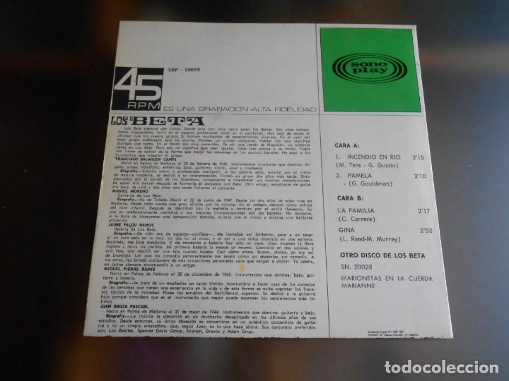 Discos de vinilo: BETA, LOS, EP, INCENDIO EN R&Iacute;O + 3 , A&Ntilde;O 1967, SONO PLAY SBP 10.059 - Foto 2