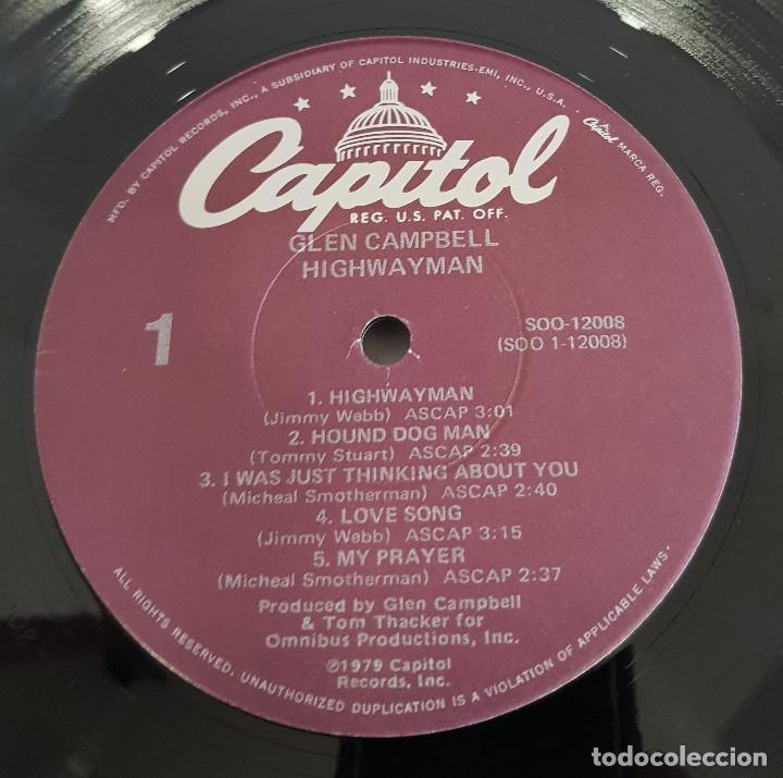Discos de vinilo: GLEN CAMPBELL / HIGHWAYMAN - Foto 3