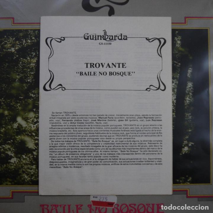 Discos de vinilo: TROVANTE - BAILE NO BOSQUE - LP 1982 - Foto 3