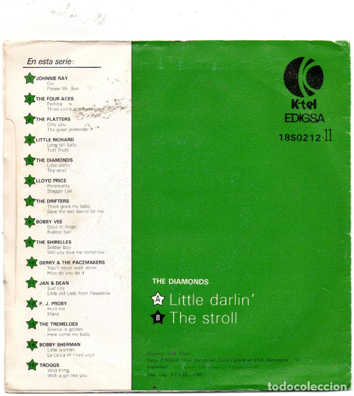 Discos de vinilo: THE DIAMONDS - LITTLE DARLIN - SINGLE - Foto 2