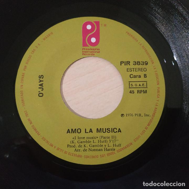 Discos de vinilo: OJAYS – AMO LA MUSICA (PARTES 1 Y 2) - PHILADELPHIA INTERNATIONAL RECORDS 1975 - SINGLE COMO NUEVO - Foto 3 - 260420570