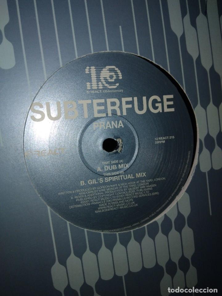 Discos de vinilo: MAXI SINGLE 12&rdquo; - SUBTERFUGE - PRANA (deep psych-trance. REACT 2001) - Foto 2