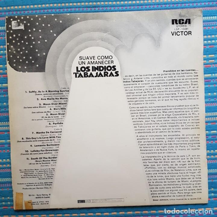 Discos de vinilo: DISCO LP LOS INDIOS TABAJARAS. SUAVE COMO UN AMANECER - Foto 2