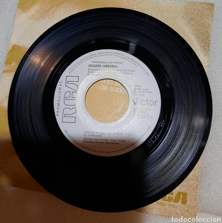Discos de vinilo: Andres Carbonell - do&ntilde;a peseta - Foto 2