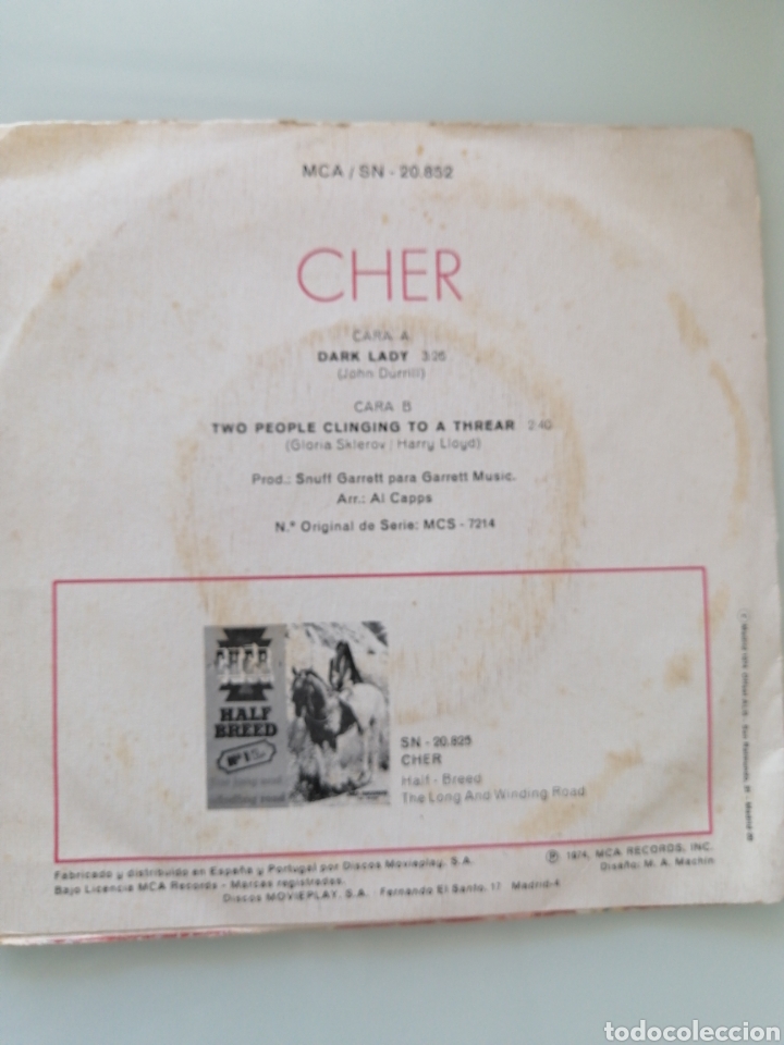 Discos de vinilo: Cher, Dark Lady - Foto 2