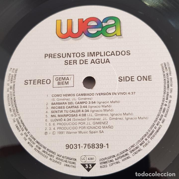 Discos de vinilo: PRESUNTOS IMPLICADOS . SER DE AGUA - Foto 3