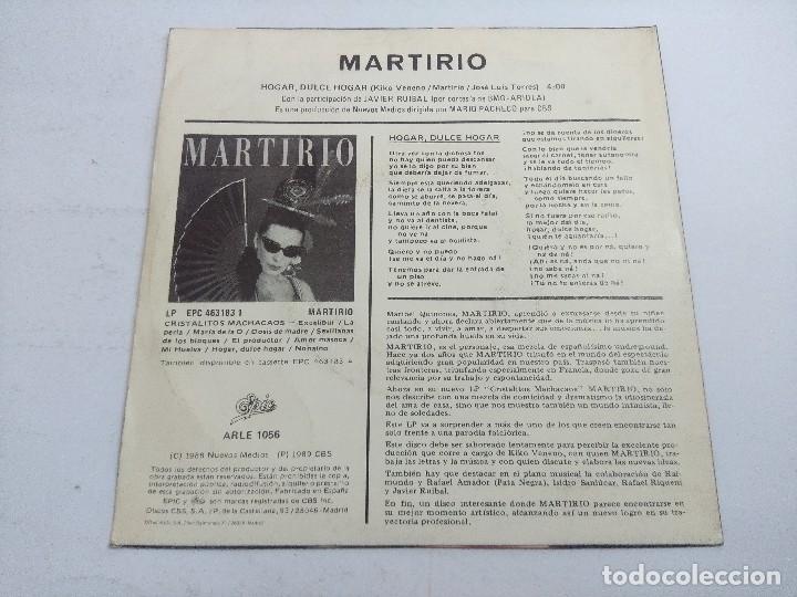 Discos de vinilo: MARTIRIO/HOGAR DULCE HOGAR/SINGLE PROMOCIONAL. - Foto 3
