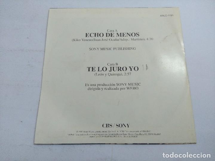 Discos de vinilo: MARTIRIO/ECHO DE MENOS/SINGLE PROMOCIONAL. - Foto 3