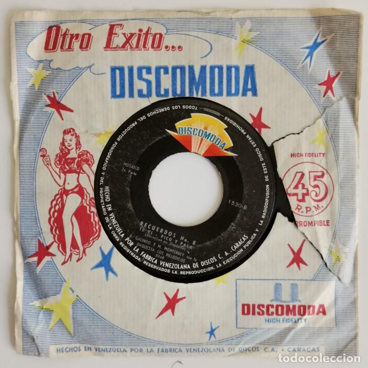 Disques de vinyle: Orquesta Los Melodicos Recuerdos n&ordm; 8 Te vi-Pico y pala/Nocturnal (Discomoda, 2171, 7'', Mono,1968?)