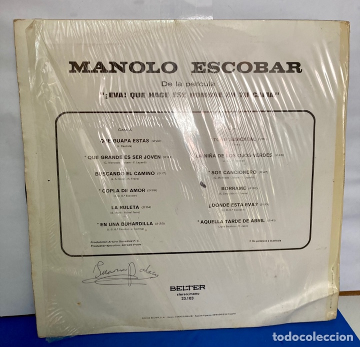Discos de vinilo: Disco vinilo LP, Manolo Escobar, de 1975 - Foto 3