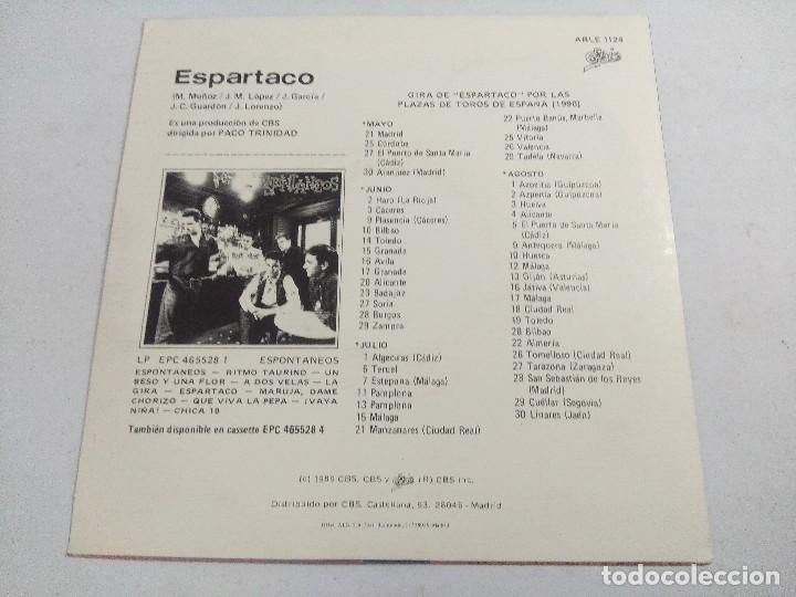 Discos de vinilo: ESPONTANEOS/ESPARTACO/SINGLE PROMOCIONAL. - Foto 3