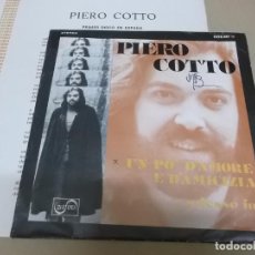 Discos de vinilo: PIERO COTTO (SINGLE) UN PO D’AMORE E D’AMICIZIA AÑO 1976 – PROMOCIONAL + HOJA PROMOCIONAL