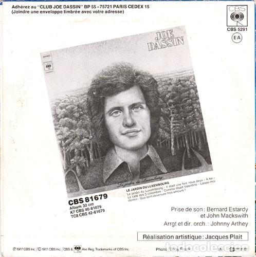 Discos de vinilo: Joe Dassin &lrm;&ndash; Et Lamour Sen Va / Le Ch&acirc;teau De Sable - Foto 2
