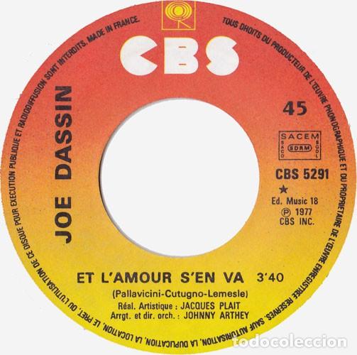 Discos de vinilo: Joe Dassin &lrm;&ndash; Et Lamour Sen Va / Le Ch&acirc;teau De Sable - Foto 4