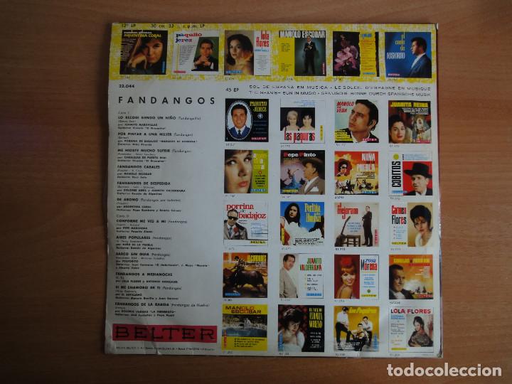 Discos de vinilo: LP Vinilo. Fandangos (BELTER 1966) - Foto 2