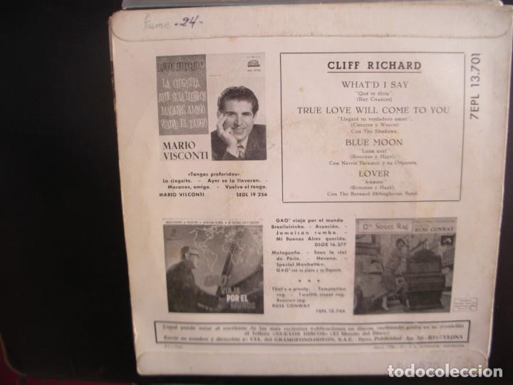 Discos de vinilo: CLIFF RICHARD- WHAT I&acute;D SAY. EP. - Foto 2