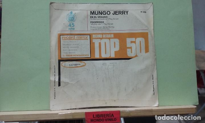 Discos de vinilo: Mungo Jerry. En el verano / Poderoso. Pye records 1970, ref. H 610 - Single - Foto 2