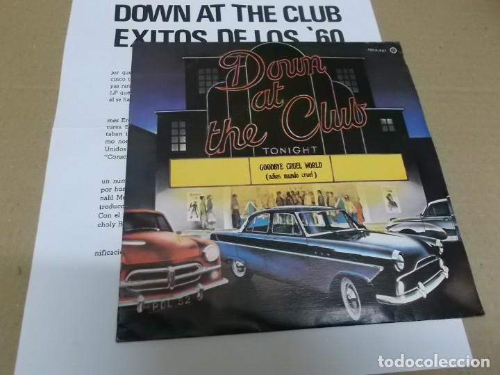 Discos de vinilo: DOWN AT THE CLUB (SN) GOODBYE CRUEL WORLD A&Ntilde;O 1980 - EDICION PROMOCIONAL + HOJAS PROMOCIONALES