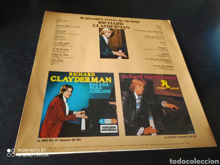 Discos de vinilo: Richard Clayderman. 16 Grandes temas de siempre. - Foto 2