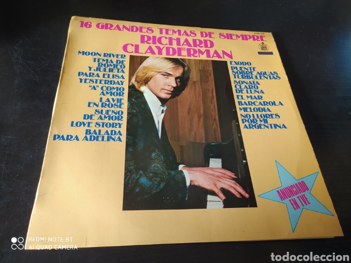 Discos de vinilo: Richard Clayderman. 16 Grandes temas de siempre. - Foto 1