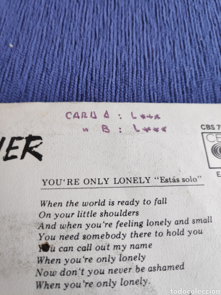 Discos de vinilo: Single vinilo - Souther - Youre only lonely - Foto 3