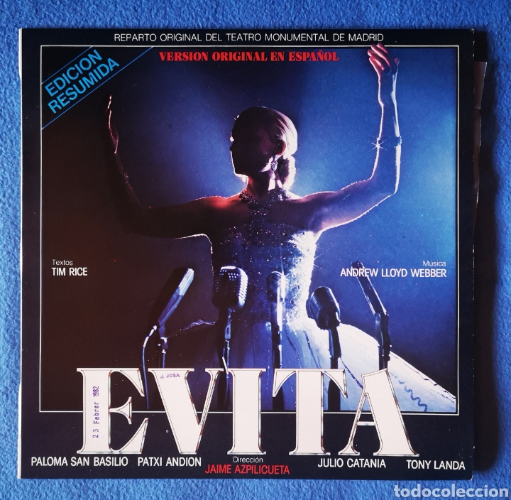 Discos de vinilo: EVITA - VERSION ESPA&Ntilde;OLA - PALOMA SAN BASILIO - Foto 1