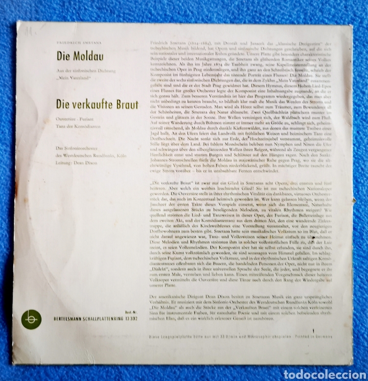 Discos de vinilo: SMETANA - DIE MOLDAU - Foto 2